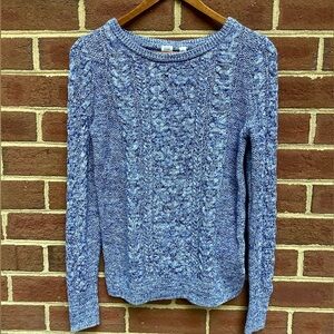 EUC Gap Heathered Chunky Knit Sweater Blue White S